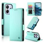 For Redmi Note 14 4G 163.25mm Global Side Buckle Magnetic Frosted Leather Phone Case(Mint Green)