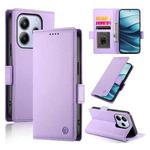 For Redmi Note 14 4G 163.25mm Global Side Buckle Magnetic Frosted Leather Phone Case(Purple)