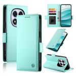 For Redmi Note 14 Pro 4G Side Buckle Magnetic Frosted Leather Phone Case(Mint Green)