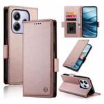 For Redmi Note 14 4G 164.84mm Side Buckle Magnetic Frosted Leather Phone Case(Rose Gold)