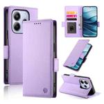 For Redmi Note 14 4G 164.84mm Side Buckle Magnetic Frosted Leather Phone Case(Purple)