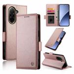 For Redmi A5 4G 171.7mm / Xiaomi Poco C71 Side Buckle Magnetic Frosted Leather Phone Case(Rose Gold)
