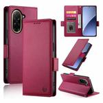 For Redmi A5 4G 171.7mm / Xiaomi Poco C71 Side Buckle Magnetic Frosted Leather Phone Case(Wine Red)