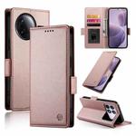 For Redmi K80 / K80 Pro Side Buckle Magnetic Frosted Leather Phone Case(Rose Gold)