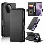 For Redmi K80 / K80 Pro Side Buckle Magnetic Frosted Leather Phone Case(Black)