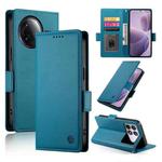 For Redmi K80 / K80 Pro Side Buckle Magnetic Frosted Leather Phone Case(Blue)