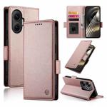 For Redmi  Turbo 4 Pro / Xiaomi Poco F7 Side Buckle Magnetic Frosted Leather Phone Case(Rose Gold)