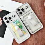 For iPhone 11 Electroplating Card Bag Ring Holder TPU Phone Case(Silver)