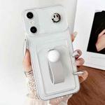 For iPhone X / XS Electroplating Card Bag Ring Holder TPU Phone Case(Transparent)