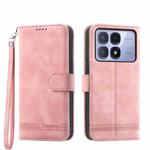 For Redmi K70 Ultra Dierfeng Dream Line TPU + PU Leather Phone Case(Pink)