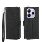 For Redmi Note 14 4G 163.25mm Global Dierfeng Dream Line TPU Hybrid PU Leather Phone Case(Black)