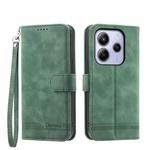 For Redmi Note 14 4G 164.84mm Dierfeng Dream Line TPU Hybrid PU Leather Phone Case(Green)