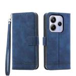 For Redmi Note 14 4G 164.84mm Dierfeng Dream Line TPU Hybrid PU Leather Phone Case(Blue)