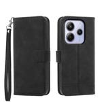 For Redmi Note 14 4G 164.84mm Dierfeng Dream Line TPU Hybrid PU Leather Phone Case(Black)