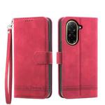 For Redmi A5 4G 171.7mm / Xiaomi Poco C71 Dierfeng Dream Line TPU Hybrid PU Leather Phone Case(Red)