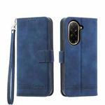 For Redmi A5 4G 171.7mm / Xiaomi Poco C71 Dierfeng Dream Line TPU Hybrid PU Leather Phone Case(Blue)