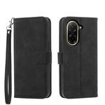 For Redmi A5 4G 171.7mm / Xiaomi Poco C71 Dierfeng Dream Line TPU Hybrid PU Leather Phone Case(Black)