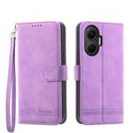 For Redmi Turbo 4 Pro / Xiaomi Poco F7 Dierfeng Dream Line TPU Hybrid PU Leather Phone Case(Purple)