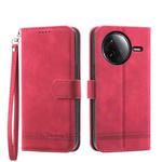 For Redmi K80 / K80 Pro Dierfeng Dream Line TPU Hybrid PU Leather Phone Case(Red)