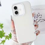 For iPhone 16 PC Hybrid Liquid Silicone Jelly Phone Case(White)