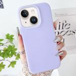 For iPhone 13 PC Hybrid Liquid Silicone Jelly Phone Case(Light Purple)