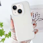 For iPhone 13 PC Hybrid Liquid Silicone Jelly Phone Case(White)