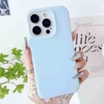 For iPhone 12 Pro PC Hybrid Liquid Silicone Jelly Phone Case(Light Blue)