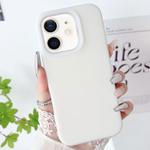 For iPhone 12 PC Hybrid Liquid Silicone Jelly Phone Case(White)