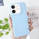 For iPhone 11 PC Hybrid Liquid Silicone Jelly Phone Case(Light Blue)