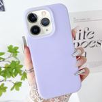 For iPhone 11 Pro PC Hybrid Liquid Silicone Jelly Phone Case(Light Purple)