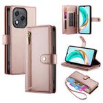 For Honor 400 Lite Nine Card-slot Zipper Wallet Bag Leather Phone Case(Pink)