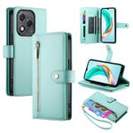 For Honor 400 Lite Nine Card-slot Zipper Wallet Bag Leather Phone Case(Mint Green)