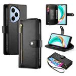 For Honor 400 Pro Global 160.8mm Nine Card-slot Zipper Wallet Bag Leather Phone Case(Black)