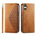 For Samsung Galaxy A06 4G / 5G / A07 4G Cubic Grid Calf Texture Magnetic Leather Phone Case(Yellow)