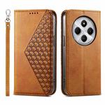 For Redmi 14C 4G Cubic Grid Calf Texture Magnetic Leather Phone Case(Yellow)