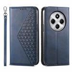 For Redmi 14C 4G Cubic Grid Calf Texture Magnetic Leather Phone Case(Blue)