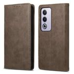 For OPPO A3 Pro 5G Business Solid Color Magnetic RFID Leather Phone Case(Brown)