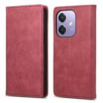 For OPPO A3 4G / 5G Global / A3X 4G / 5G India Business Solid Color Magnetic RFID Leather Phone Case(Red)