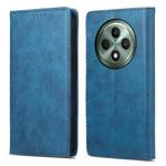 For OPPO Reno12 F 4G / 5G / F27 India Business Solid Color Magnetic RFID Leather Phone Case(Blue)