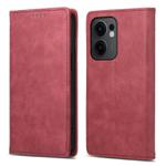 For OPPO Reno13 F 4G / 5G Business Solid Color Magnetic RFID Leather Phone Case(Red)