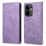 For OPPO Reno13 F 4G / 5G Business Solid Color Magnetic RFID Leather Phone Case(Purple)