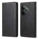 For Realme GT 6 Global Business Solid Color Magnetic RFID Leather Phone Case(Black)