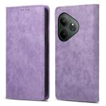 For Realme GT 6 Global Business Solid Color Magnetic RFID Leather Phone Case(Purple)