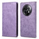 For Realme 13+ Business Solid Color Magnetic RFID Leather Phone Case(Purple)