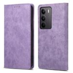 For Realme C75 / Realme 14x Business Solid Color Magnetic RFID Leather Phone Case(Purple)