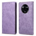 For Realme 14 Pro Business Solid Color Magnetic RFID Leather Phone Case(Purple)