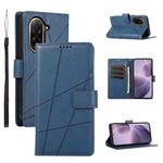 For Redmi A5 4G 171.7mm / Xiaomi Poco C71 PU Genuine Leather Texture Embossed Line Phone Case(Blue)