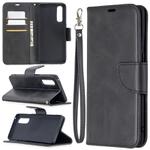 For OPPO Find X2 Neo Retro Lambskin Texture Pure Color Horizontal Flip PU Leather Case, with Holder & Card Slots & Wallet & Lanyard(Black)