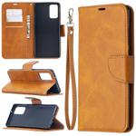 For Samsung Galaxy Note 20 Retro Lambskin Texture Pure Color Horizontal Flip PU Leather Case, with Holder & Card Slots & Wallet & Lanyard(Yellow)