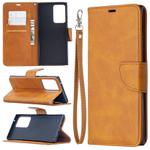 For Samsung Galaxy Note 20 Ultra Retro Lambskin Texture Pure Color Horizontal Flip PU Leather Case, with Holder & Card Slots & Wallet & Lanyard(Yellow)